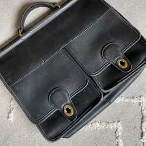 Vintage Coach Double Lock Briefcase Black